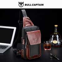 Fashion Design Genuine Leather Chest Bag Men's Top Layer Cowhide Fashion Casual Shoulder Crossbody Bag Men's Gift