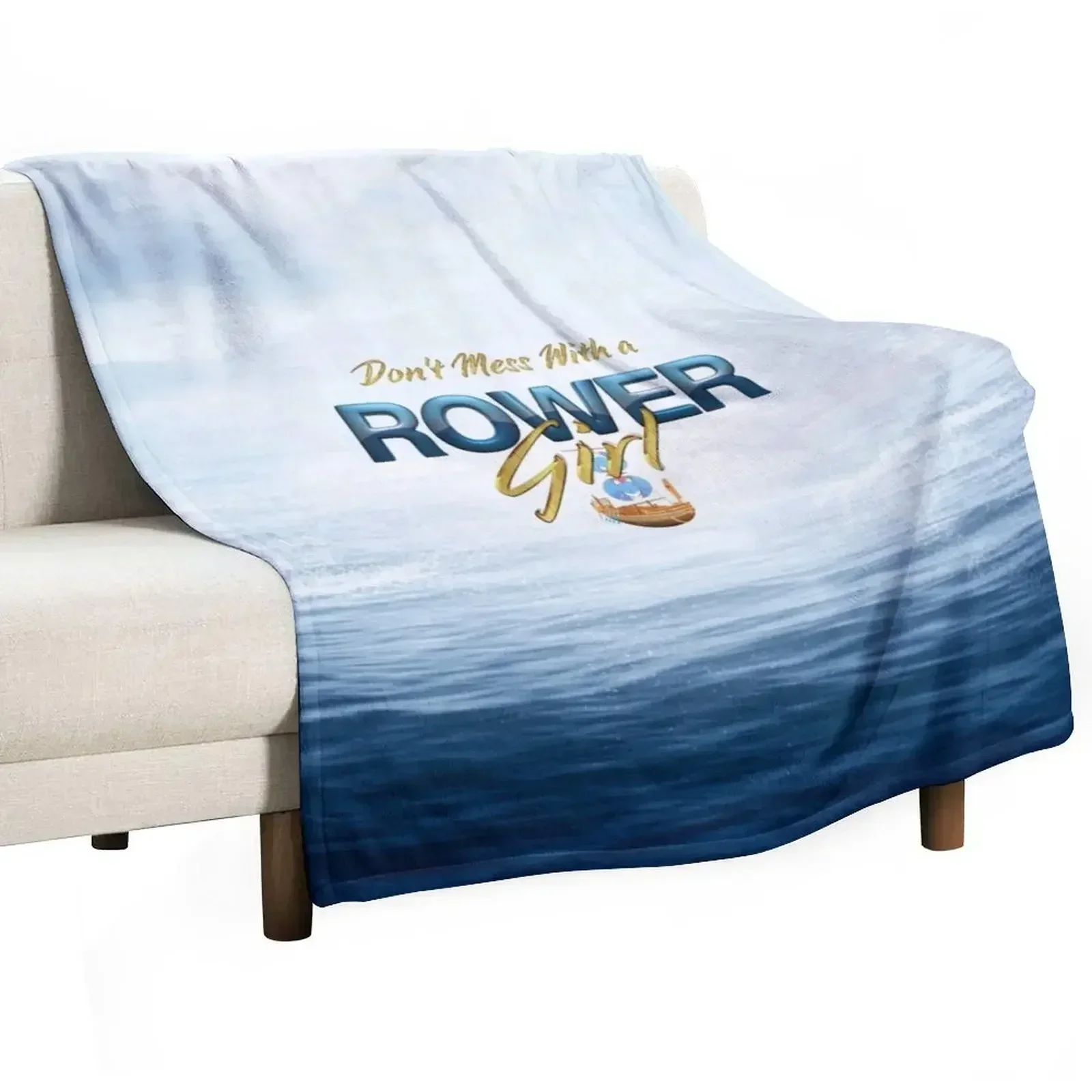 

Rower Girl Throw Blanket Custom Retros Plaid on the sofa Flannel Blankets