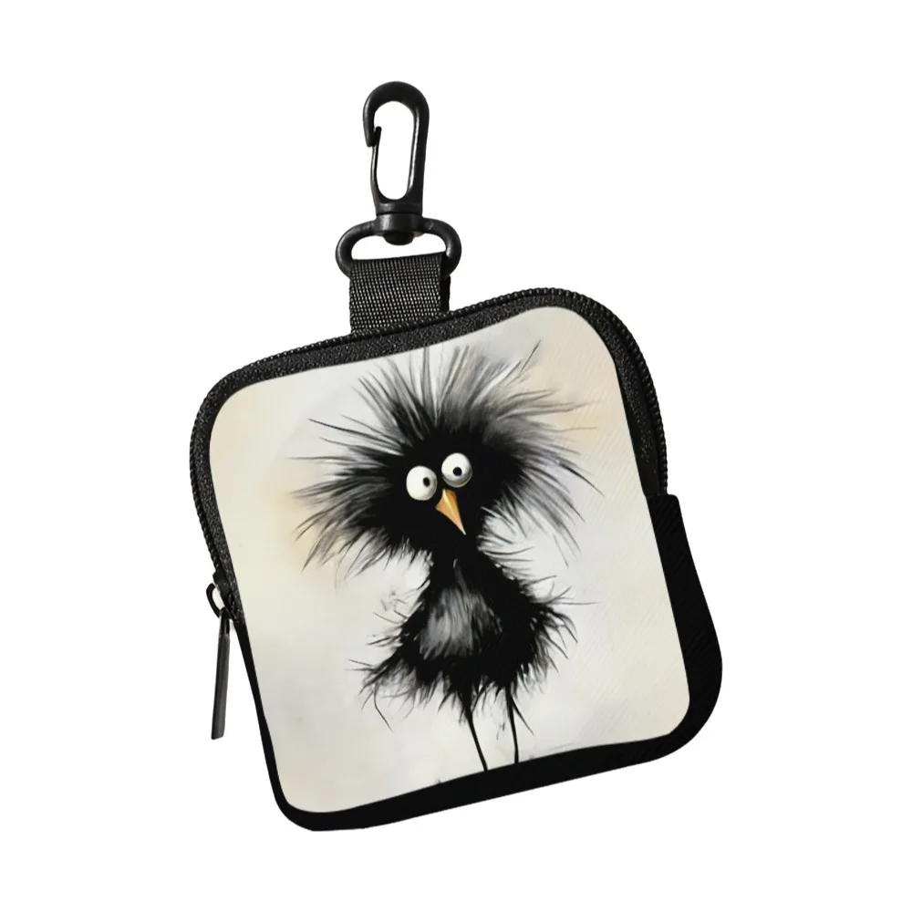 

Cute PVC Abstract Bird Coin Purse Water-resistant Lightweight Earphone Bag Mini Portable Storage Bag Friends Gift