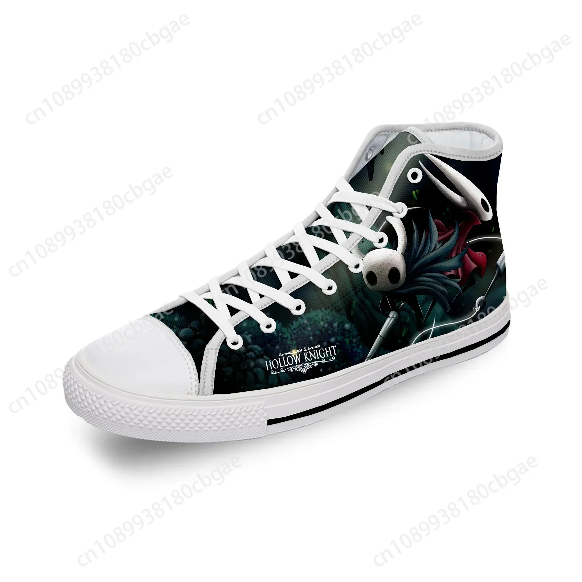 لعبة الرسوم المتحركة شبح الجوف فارس القماش الأبيض موضة ثلاثية الأبعاد طباعة عالية أعلى حذاء قماش الرجال النساء خفيفة الوزن تنفس أحذية رياضية