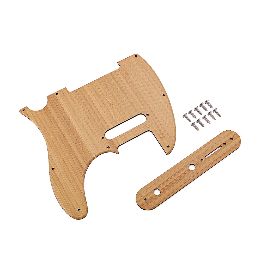 Professional Guitar Pickguard Pick Guard Scratch Plate Guitar Pickup Covers Knobs Switch Tip Guitar Parts Bamboo Pickguard