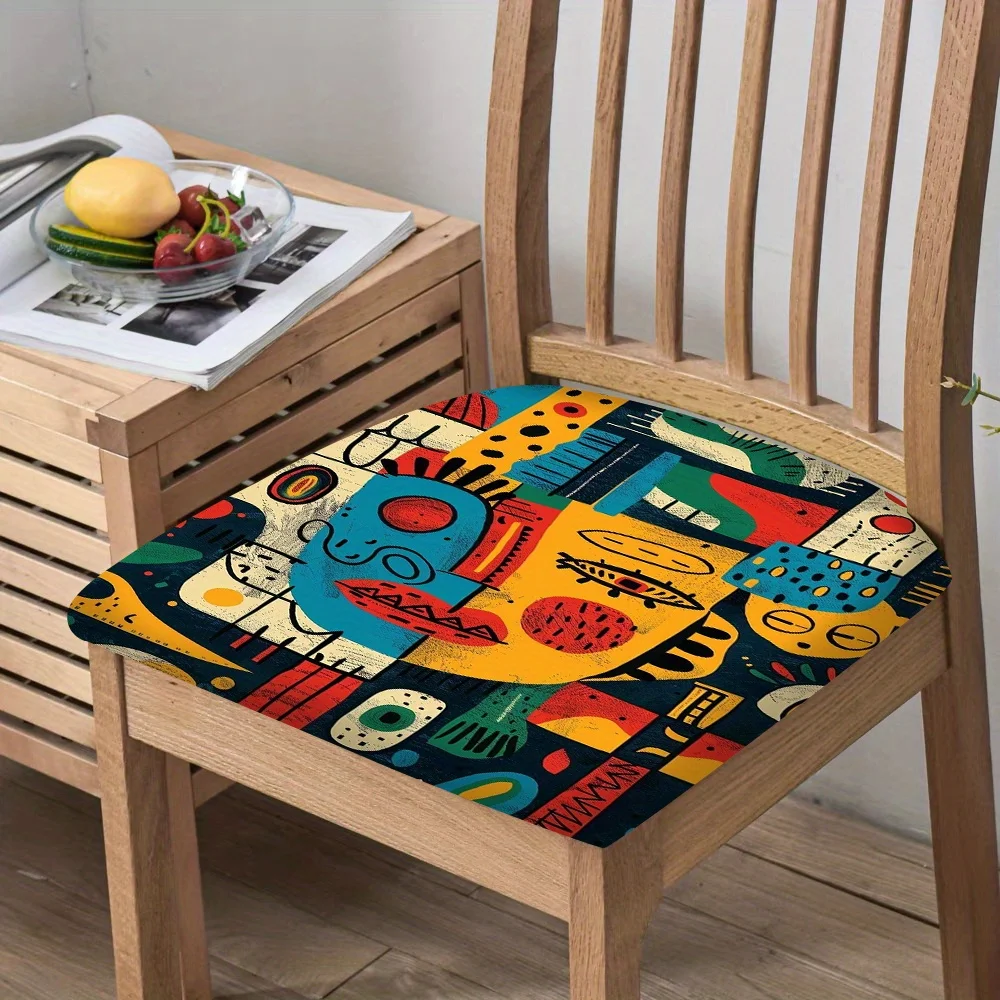 2/4/6pcs Chair Seat Slipcover,Abstract Tribal Boho Print Chair Slipcover for Home Decor, Washable Elastic Furniture Protector