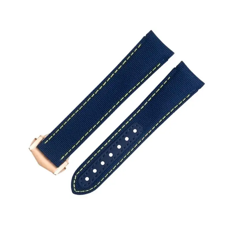 NFR do paska Omega AT150 Seamaster 300 Planet Ocean De Ville Speedmaster Curved End Watch Band 20 mm Yellow Line High Density