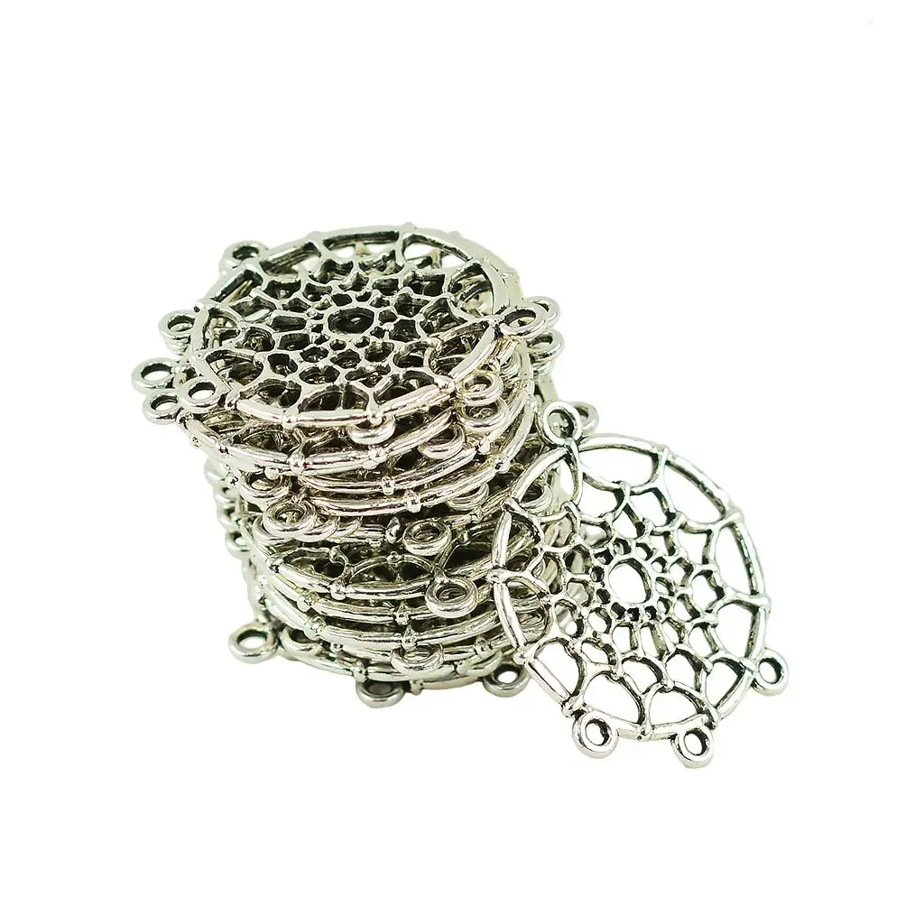 Bohemian Jewelry Pendant Connectors Hollow Flower Dream Catcher Charms for DIY Necklace and Bracelet