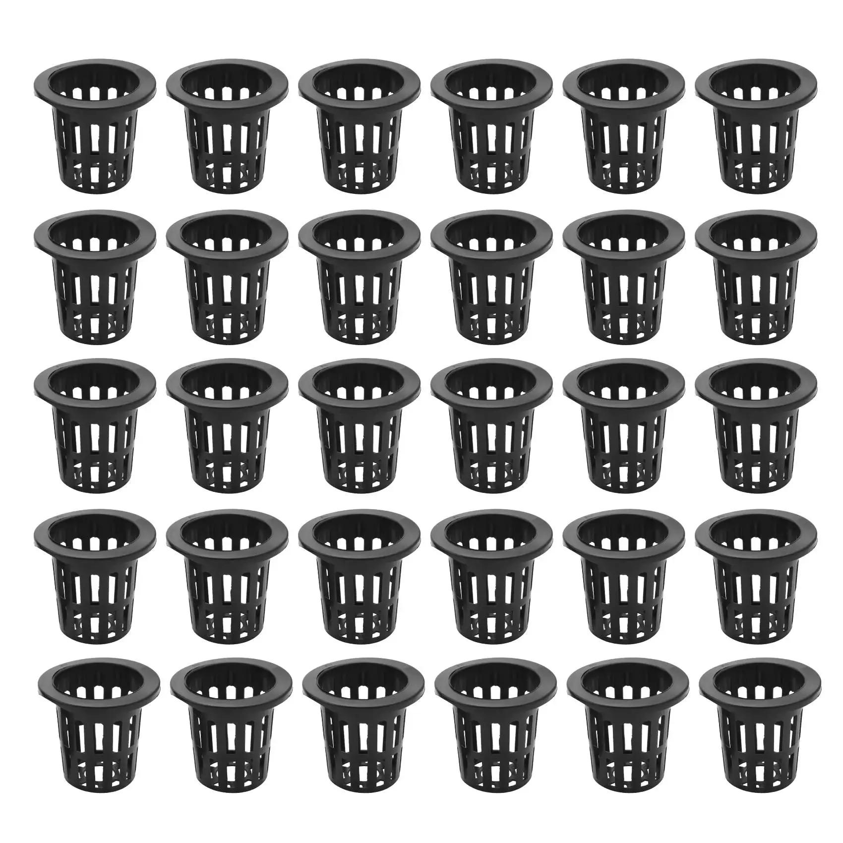 100 Pack 2.36 Inch Net Cups Slotted Mesh Wide Lip Filter Plant Net Pot Bucket Basket for Hydroponics Aquaponics Orchids