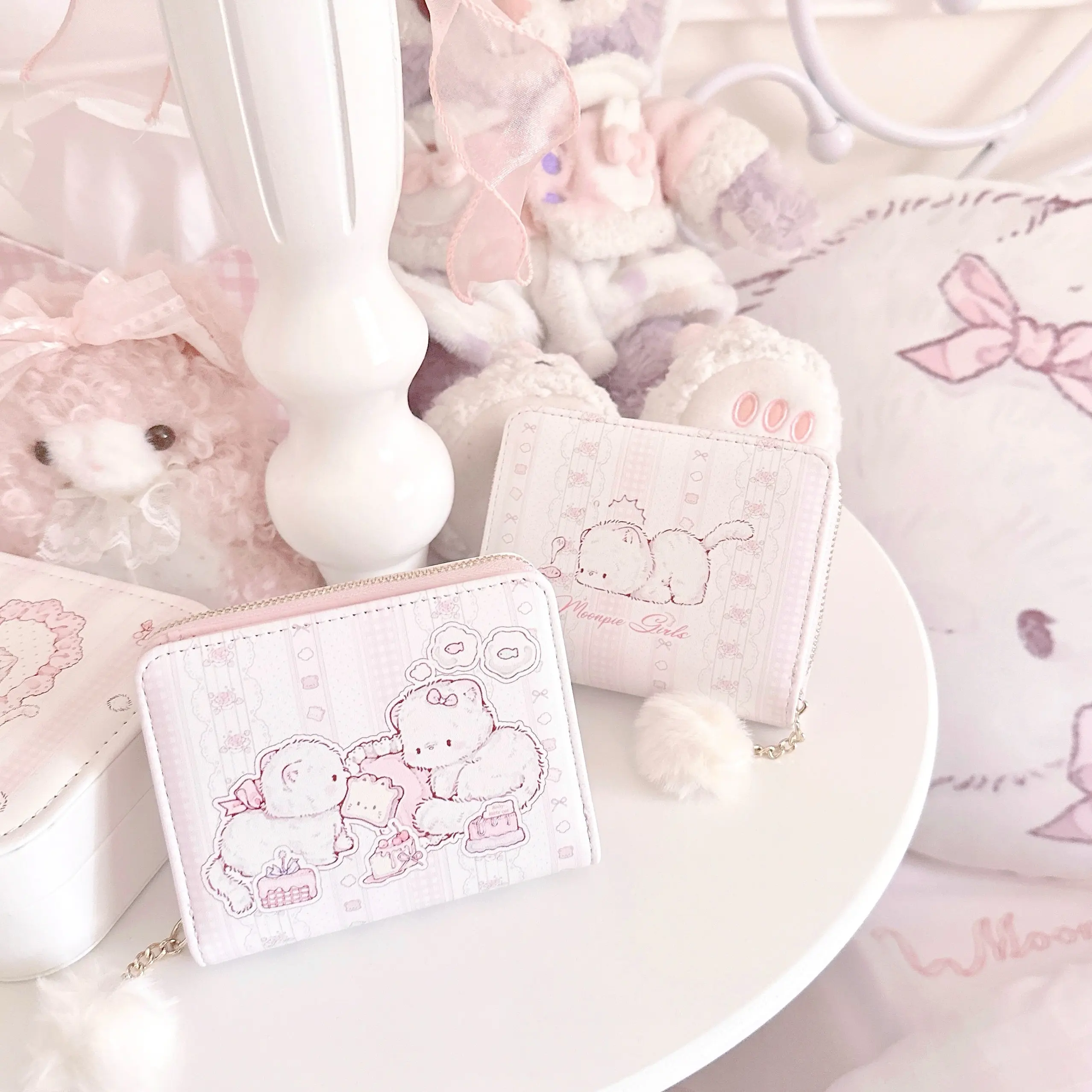 

Оригинальный кошелек в стиле девушки, милый милый маленький короткий кошелек с несколькими картами и защитой от размагничивания, сумки для мелочи для женщин