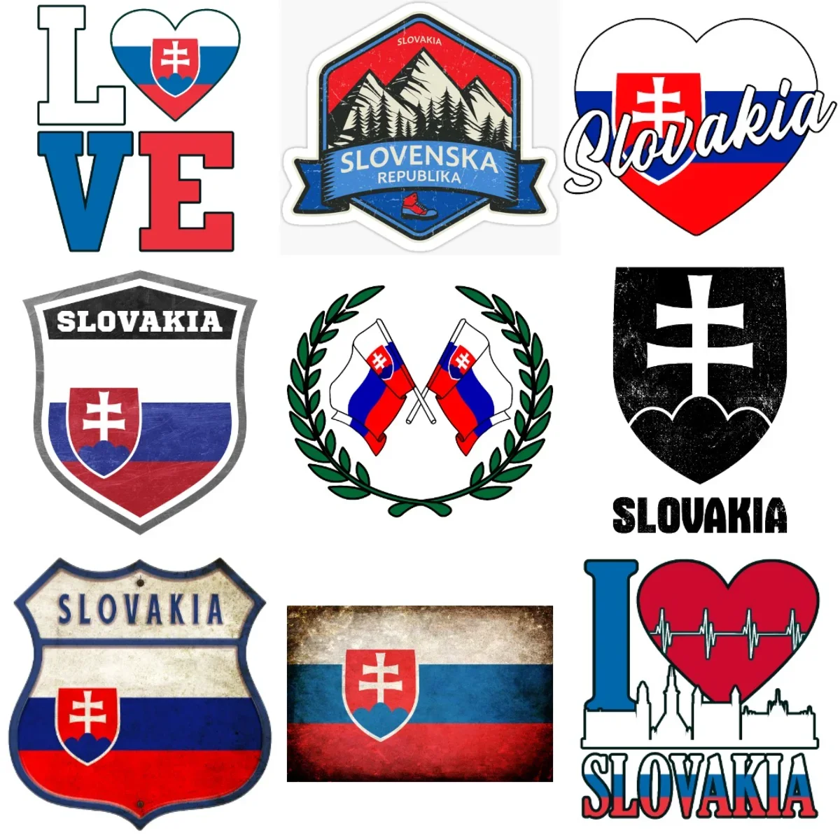 

Slovakia Flag Map National Emblem Creative PVC Stickers for Car Motorcycle Bicycle Window Fridge Wall Decoration Accessories