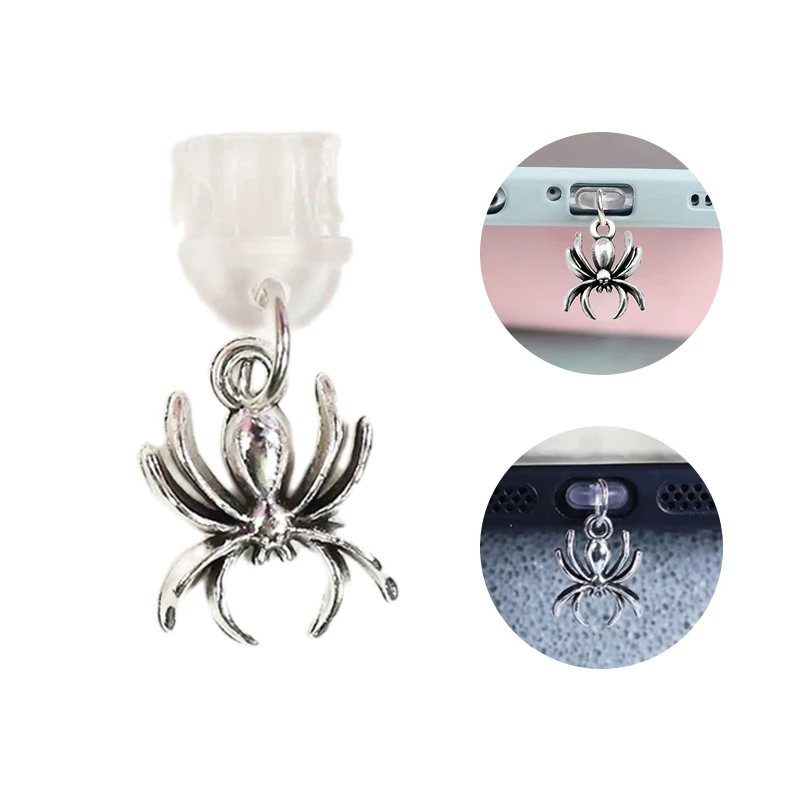 Phone Dust Plug Cute Spider Phone Accessory Pendant Decoration For IPhone Type-C Charging Interface