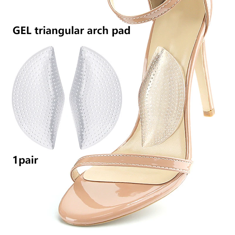 2PCS Clear Silicone Gel Arch Support Shoe Inserts Foot Wedge Cushion Pads Pain Relief Flat Feet Insoles Foot Protection Pad