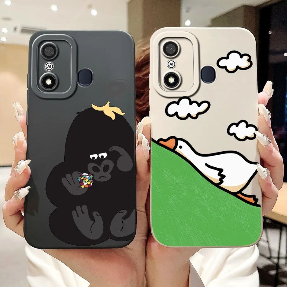 Casing ponsel ITEL A27 P17 A551L, pelindung silikon lensa lunak Jelly kartun kelinci Panda lucu untuk ITEL A27 P17 A551L