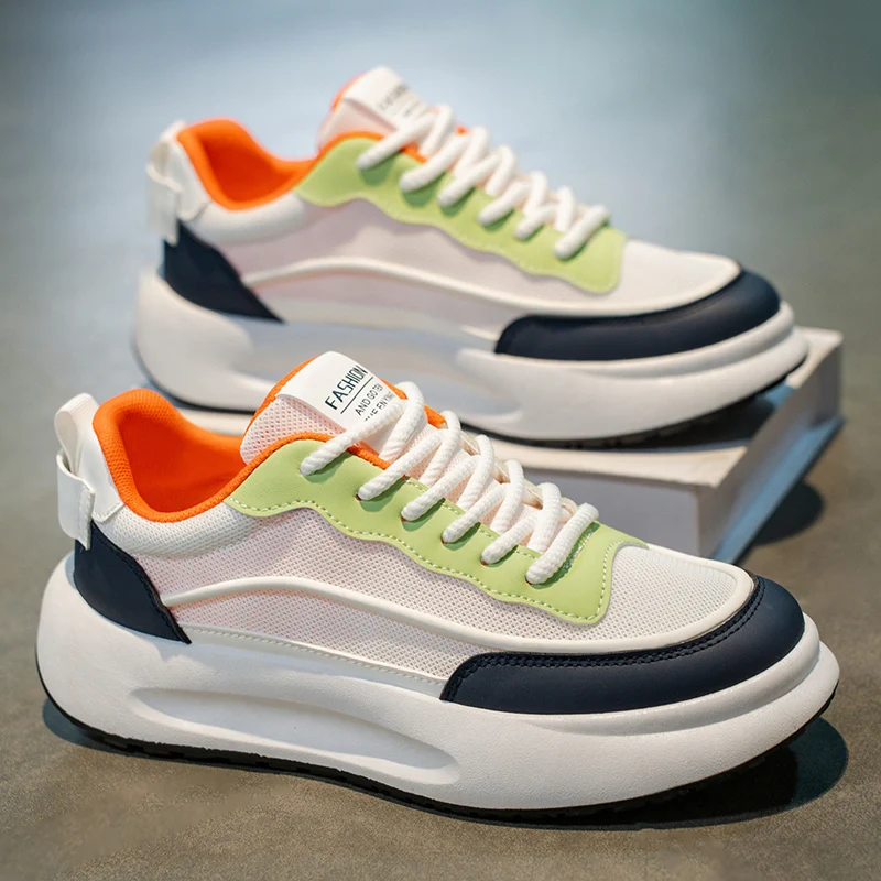 

Solid Colour Walking Shoes for Men Outdoor Chunky Sneakers Luxury Brand Men's Spring New Casual Thick Footwear Classics Designer