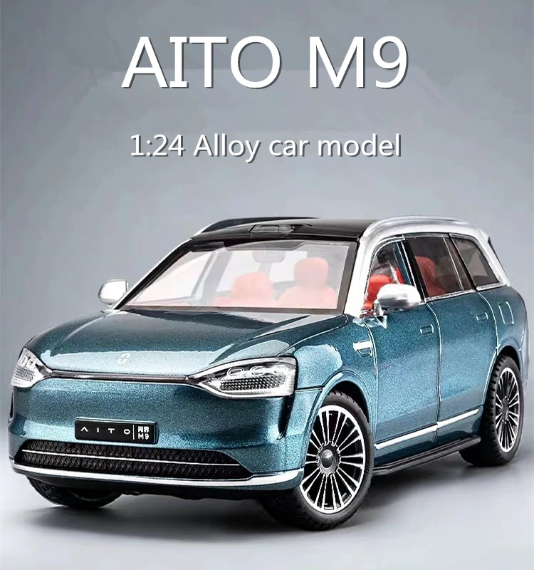 

1:24 AITO M9 SUV Новая модель автомобиля из сплава энергии Литые металлические зарядные Автомобили Модель автомобиля со звуком и искусственным звуком детские игрушки в подарок