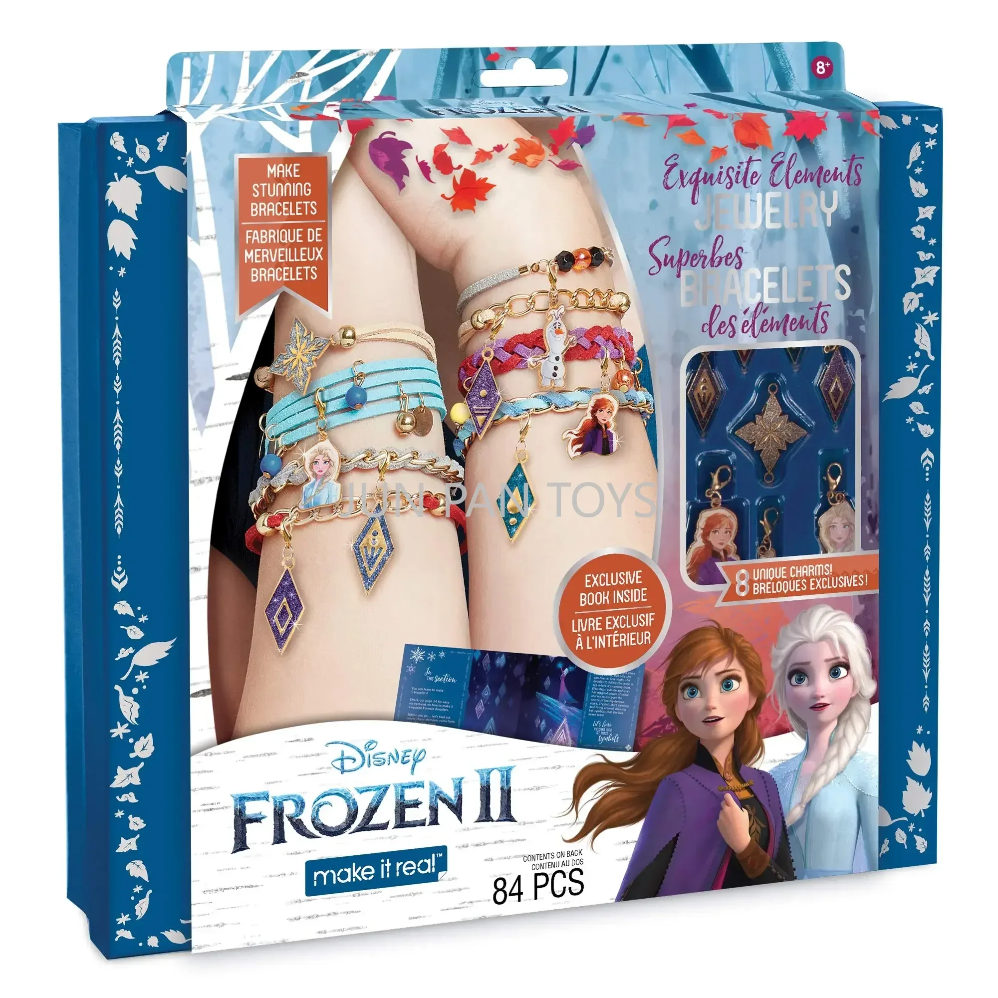 Ensemble de bijoux Disney Frozen pour enfants, Make It Real, bracelet à breloques bricolage, kit exécutif, jouets pour filles avec breloques, perles, faux daim et plus encore