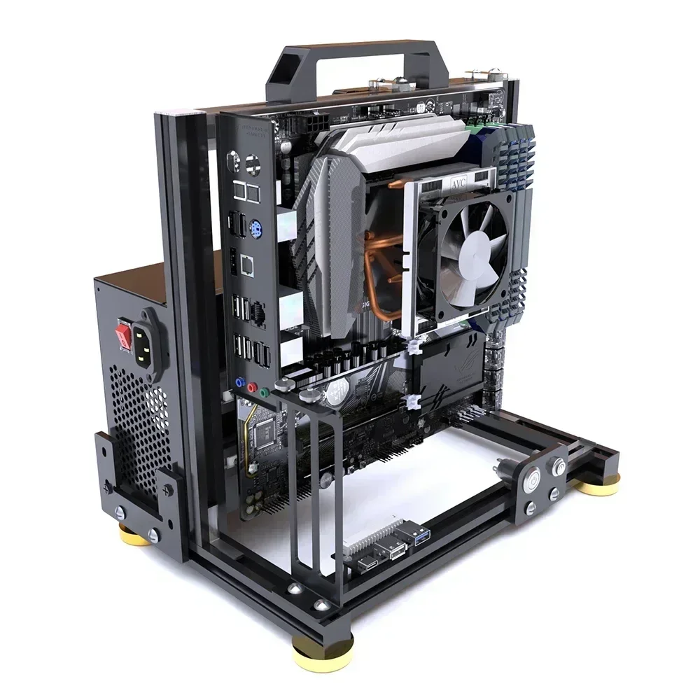 Imagem -05 - Diy Itx Matx Atx Open pc Case Frame Rack Mod Criatividade Desktop Water Air Cooler Armário de Jogos