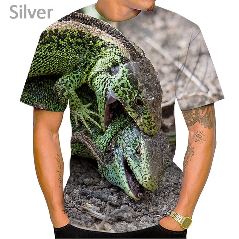 Summer New Arrival T-shirt Fashion Animal Lizard 3D Print T Shirt Personalized Harajuku Street Breathable Short Sleeve Tee Tops