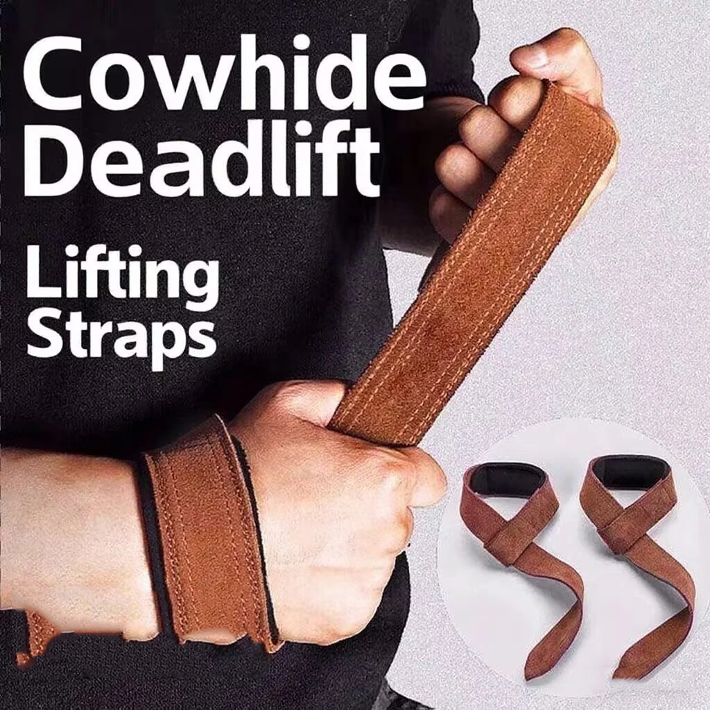 

4 мм из воловьей кожи, тяжелые ремни на запястья для фитнеса, бодибилдинга, тренировок в тренажерном зале, подъемные ремни, нескользящая ручка для спортзала, становая тяга, подтягивание