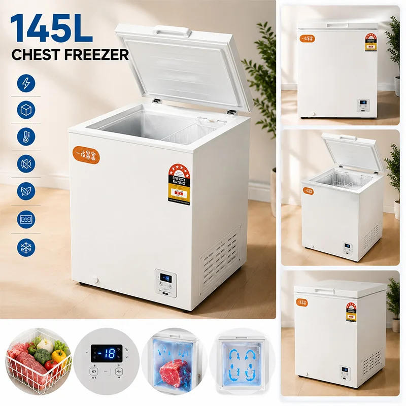 Top-Opening Single-Door Household Freezer, 145L Capacity, Dual-Temperature Zone Control, Refrigeration and Freezing(Customized)