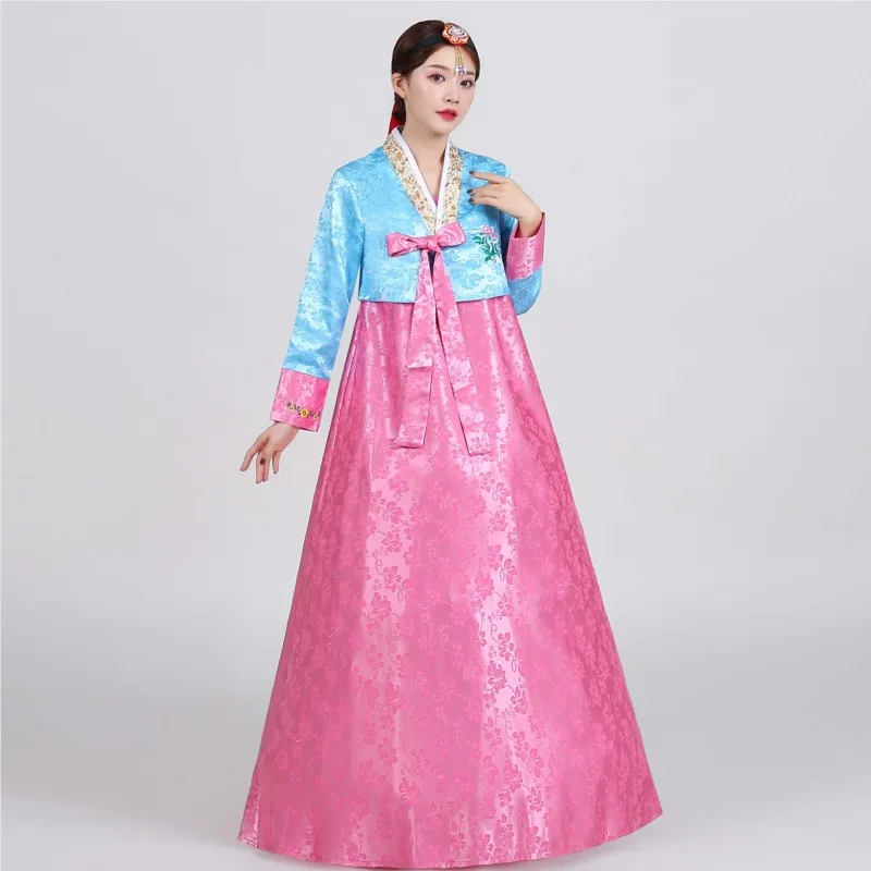 Neue Hanbok Frauen koreanische alte Kostüm bestickt traditionelle Hof Hochzeit Leistung Tanz kostüme