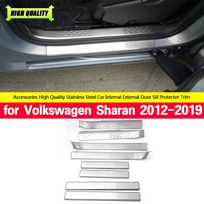 

Car Styling for Volkswagon Sharan 2012 2013 2014 2015 2016 2017 2018 2019 304 Stainless Door Sill Scuff Plate Guards Cover Trim