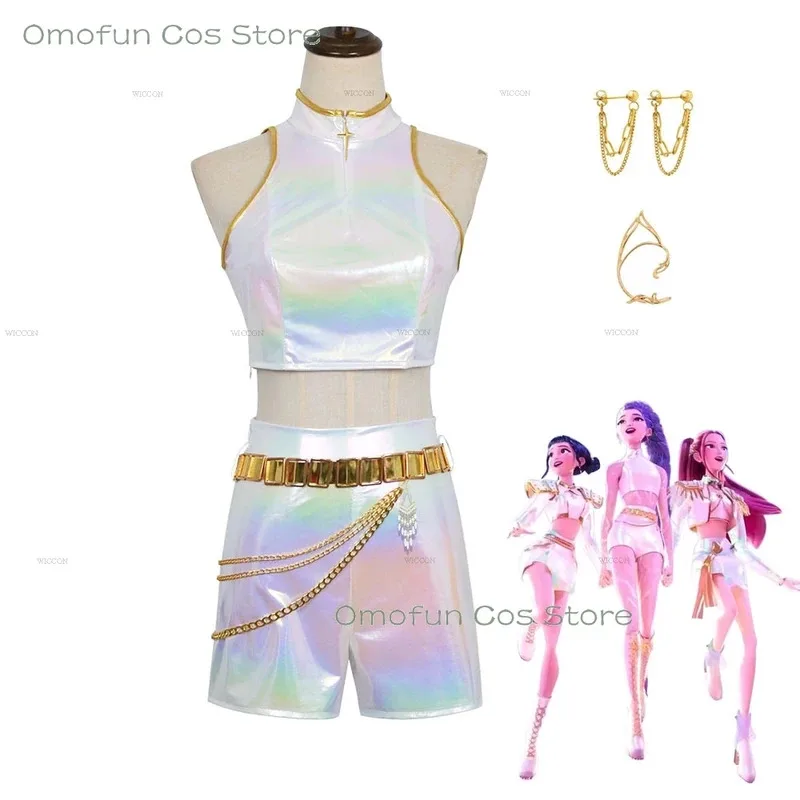 

2025 22, размер для взрослых и детей, лазерная Mira HUntrix, KPOP, охотник на демонов, Руми, сценическая форма для косплея, блестящая одежда для девочек на Хэллоуин, Cos