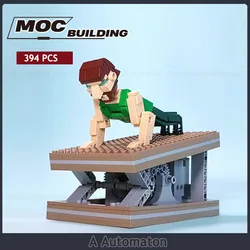 Automaton GBC Moc Building Block Manual Operation Technology Bricks Sport People Creative Model Display Toys Xmas Gifts