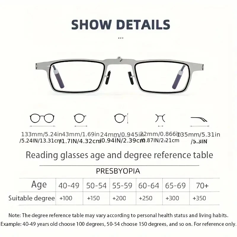 Ultradünne faltbare Lesebrille aus Palisander, tragbar, ultraleicht, fertig, kompakt, mit Brillenetui, 1,0–4,0 – Detail 7