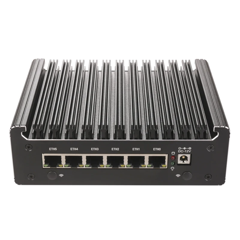 Solid Fanless Mini PC with Firewall Intel Pentium Gold 8505 7505 6305 6x2.5G LAN DDR5/DDR4 NVMe/SATA Proxmox/pfSense Home Server