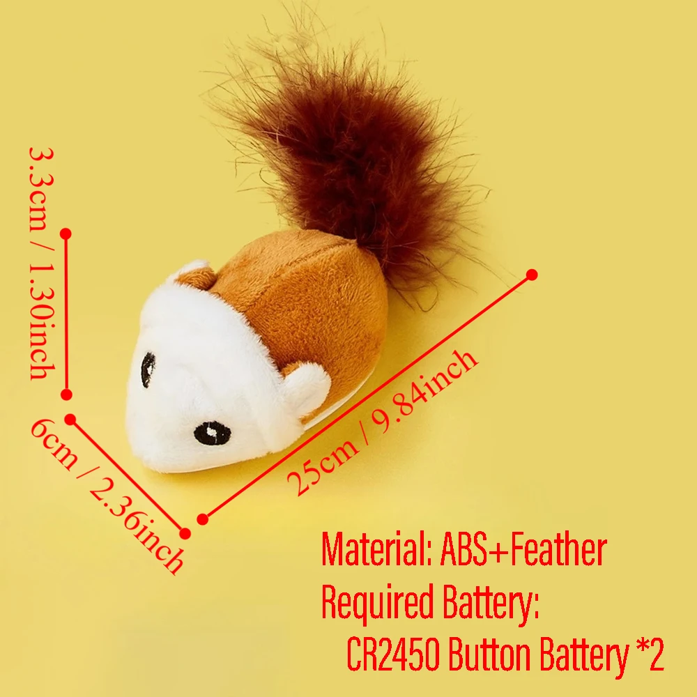 Smart Running Mouse Cat Toy Automatic Moving Electric Teaser Toys for Cats Interactive Cat Toy Self-Playing Plush Toy Pet Supply