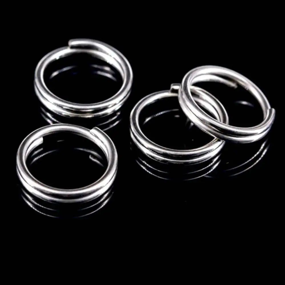50pcs Fishing Split Rings Stainless Steel 3.5mm-15mm Fishing Tackle Connector Accessories Double Loop Split for Fishing Lure