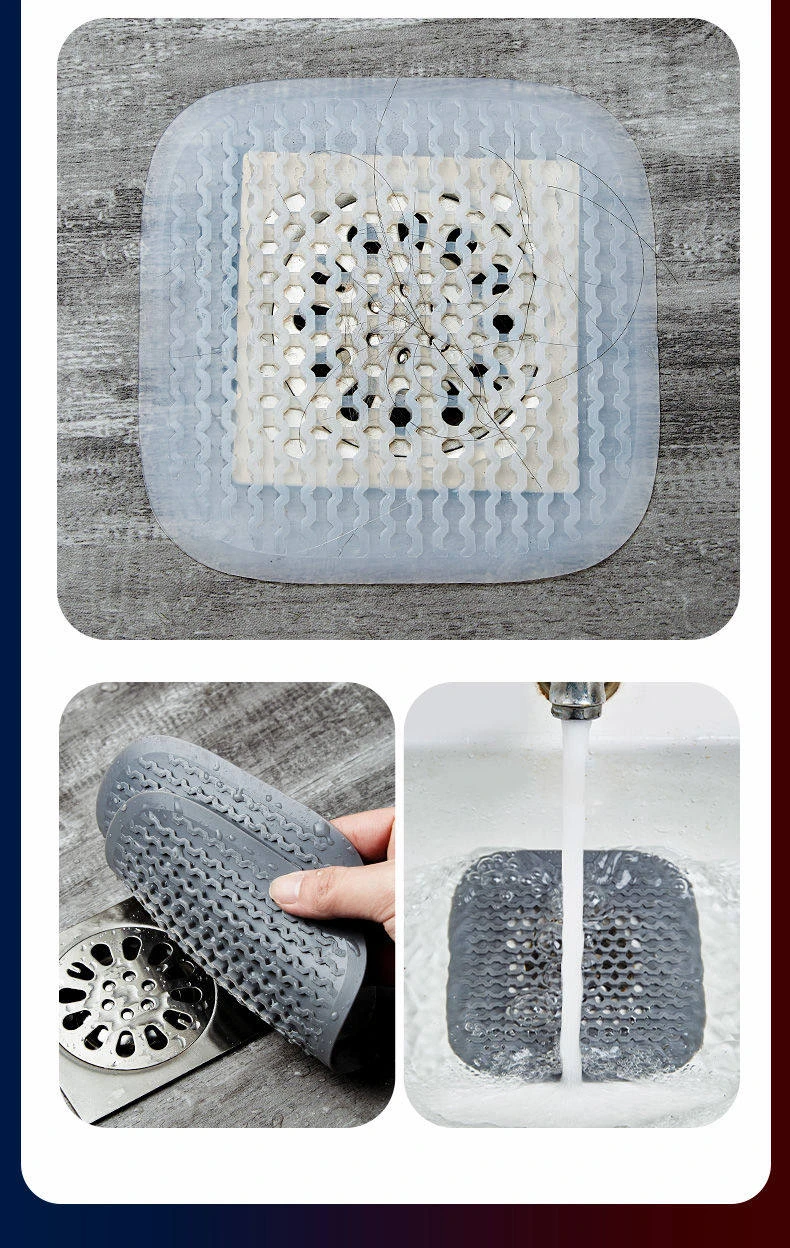 Silikon-Bodenablauf-Haarfänger-Filterstopfen für Dusche, Badewanne, Küchenspüle, praktische Alltags-Badezimmer-Haushaltsausstattung – Detail 6