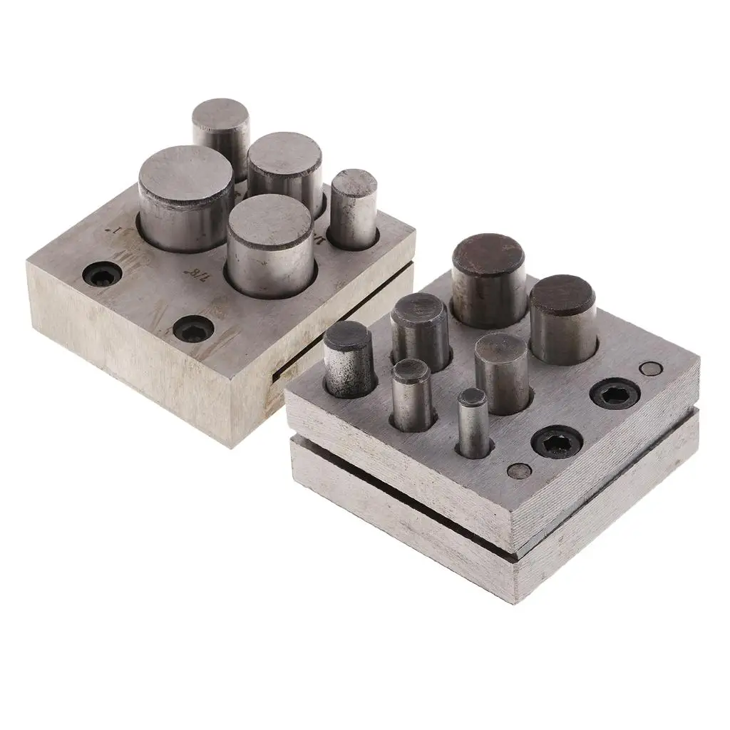 5 / 7 Holes Assorted Size Disc Cutter Set with Round Metal Punches & Cutter Block for Jewelry Making Design Hand Tools