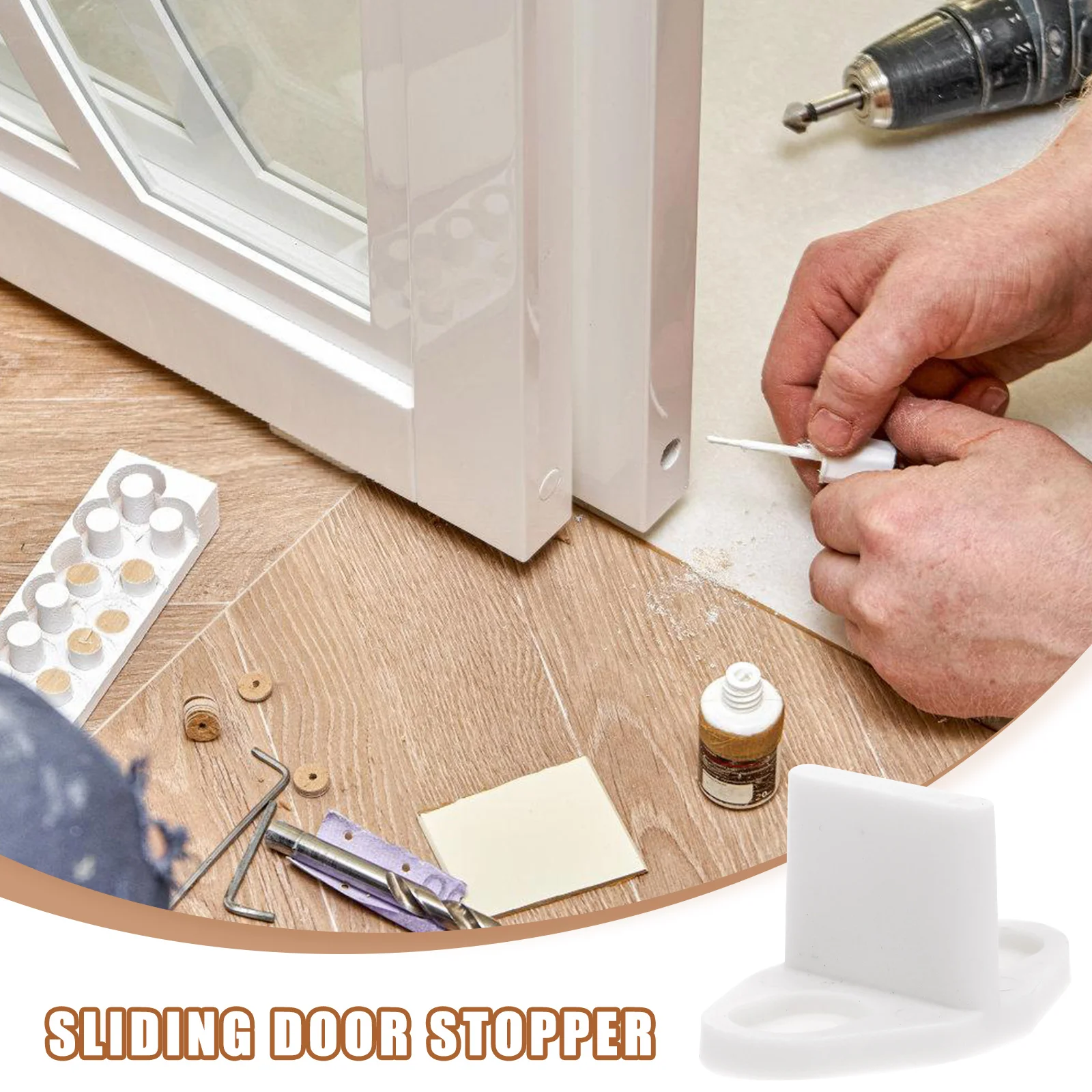 2 ชิ้น Barn ประตูบานพับบานพับ Doorstop Stoppers คู่มือพื้นโลหะคาร์บอนสําหรับคําแนะนําด้านล่าง