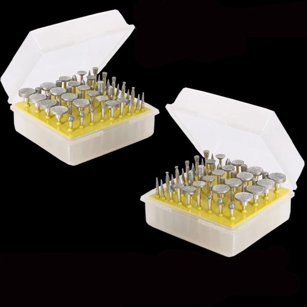 

50Pcs Diamond Grinding Burr Drill Bits Set Multipurpose Rotary Tool Heads Cutting Polishing Buffing Wheel Kit for Wood Glass