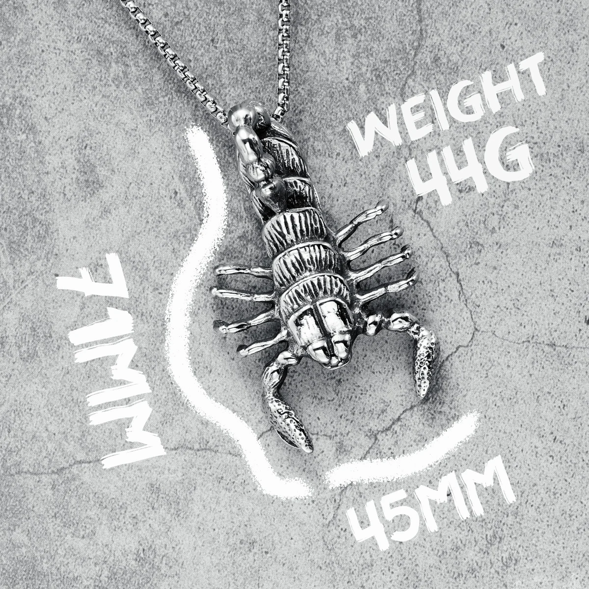 Sand King Scorpion Necklace 316L Stainless Steel Retro Men Pendant Chain Rock Punk Party for Friend Male Jewelry Gift Wholesale