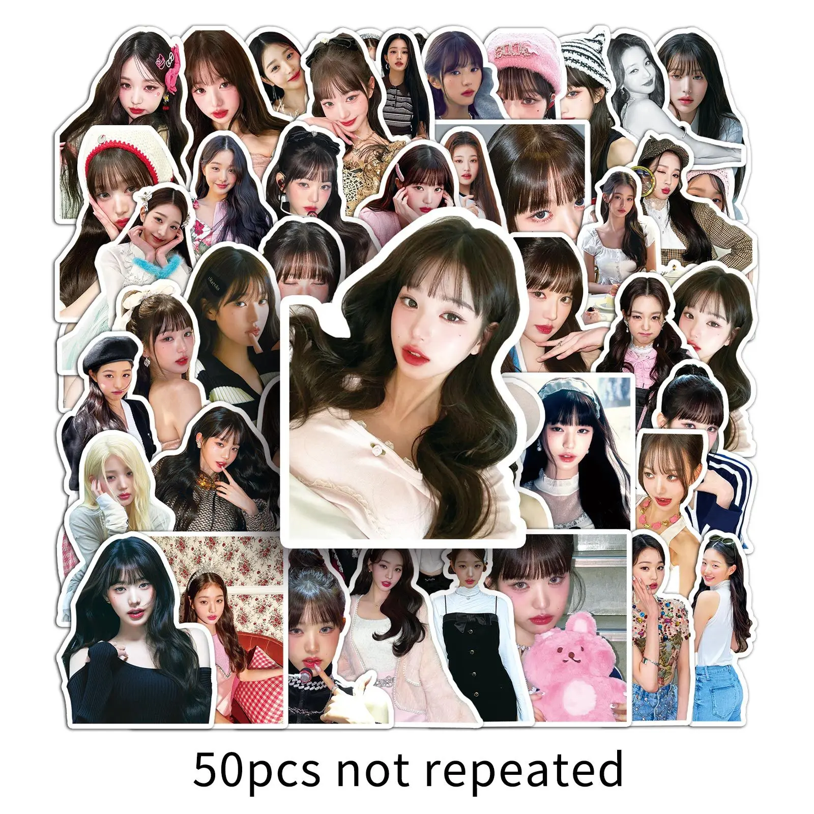 K-pop Idols WonYoung Sticker 50pcs/Set INS Cute Waterproof Graffiti Decal Mobile Phone Cup Notebook Decoration Poster Fans Gift