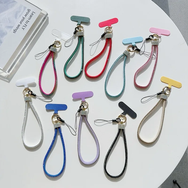 

Wrist Strap Glitter Rhinestone Phone Lanyard Hanging Cord Luxury Anti-lost Mobile Phone Chain Keychain Handheld Bling Short Rope