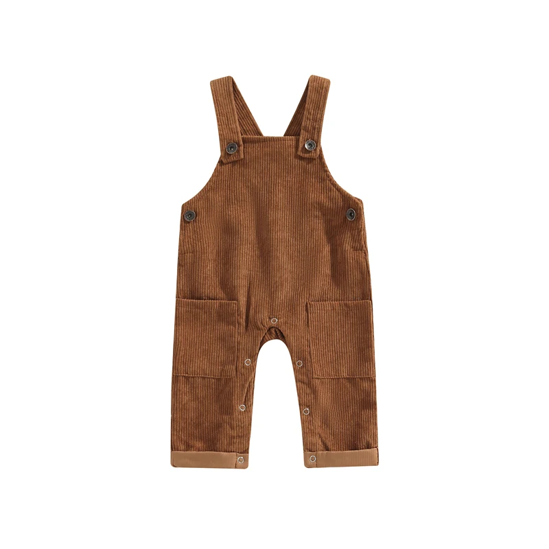 

Toddler Baby Boy Girl Overall Clothes Corduroy Suspender Romper Solid Color Sleeveless Bib Overall Fall Winter Outfit