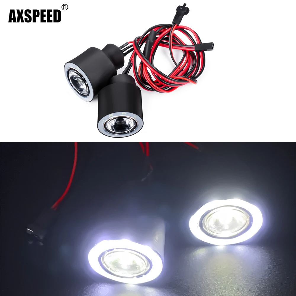 

AXSPEED Simulation Front Headlight Angel Eye LED for 1/6 RC Crawler Car AXIAL SCX6 AXI05000 JLU Lamp Replacement Parts