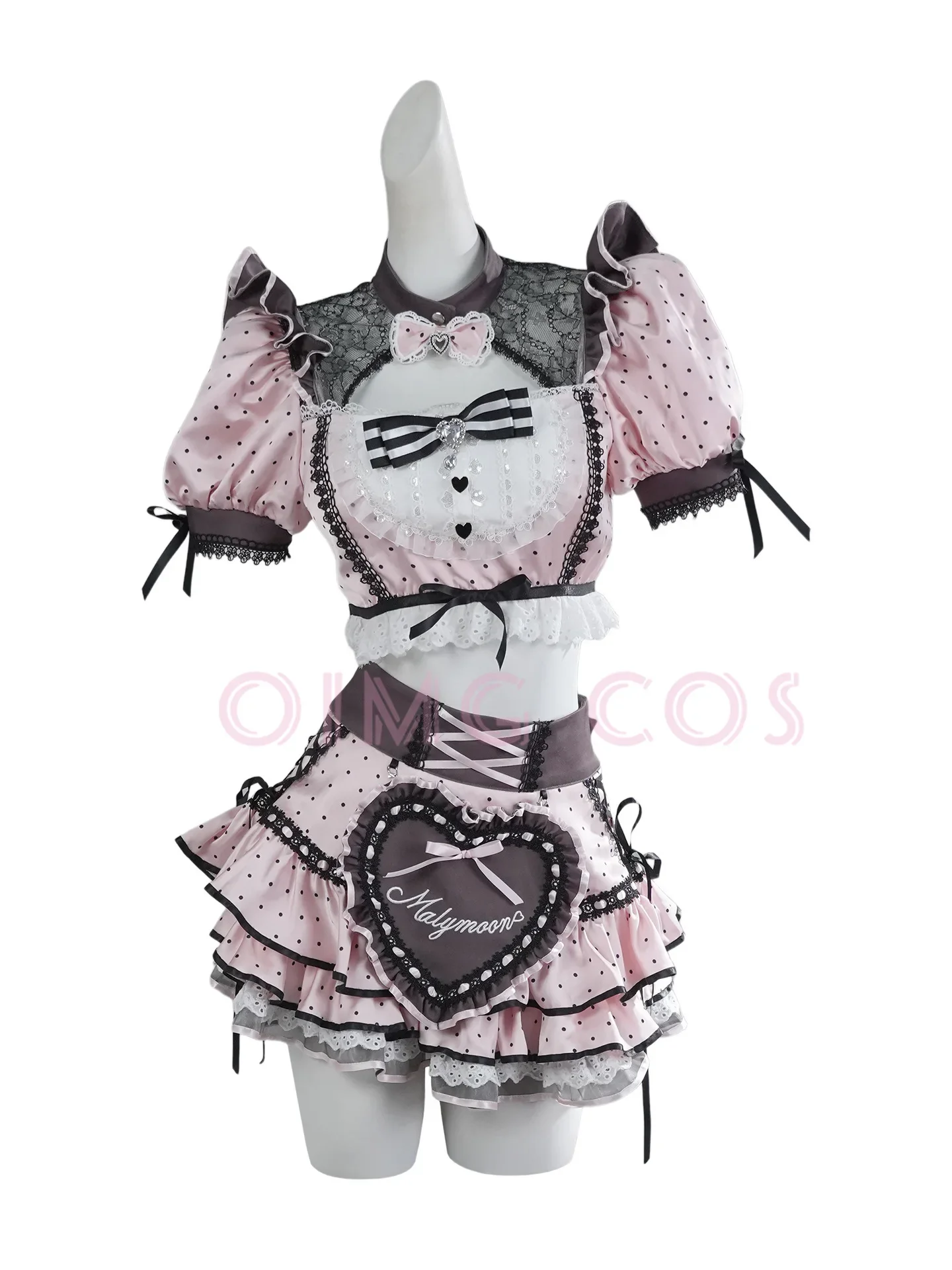 Polka Dot Maid Outfit Cosplay Costume  Adult Halloween Carnival Cloak For Comic Con Cos Events view 4