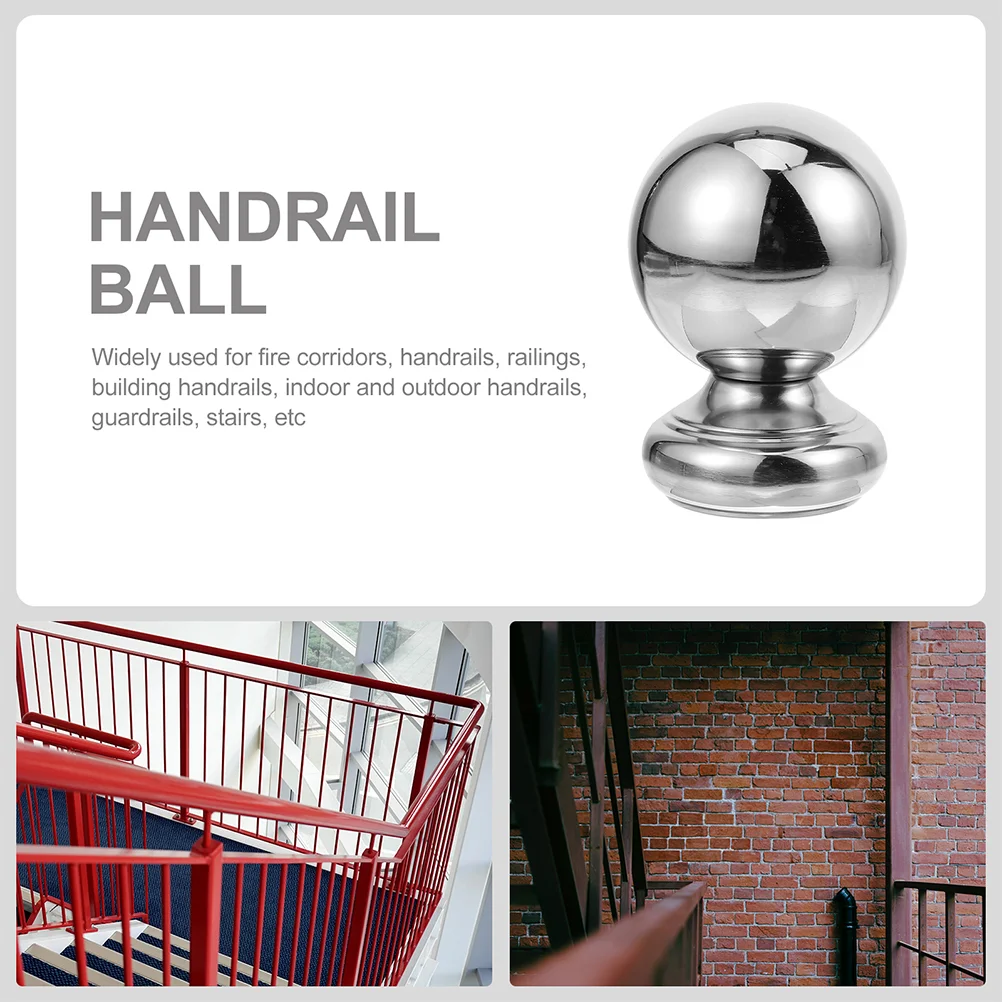 Handrail Ball Stainless Steel Hollow Thickened Conjoined with Seat Stair Finial Indoor Silver Balls for Stairs