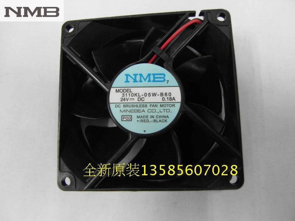 

Original For NMB 3110KL-05W-B60 8025 24V 0.18A DC brushless axial fan