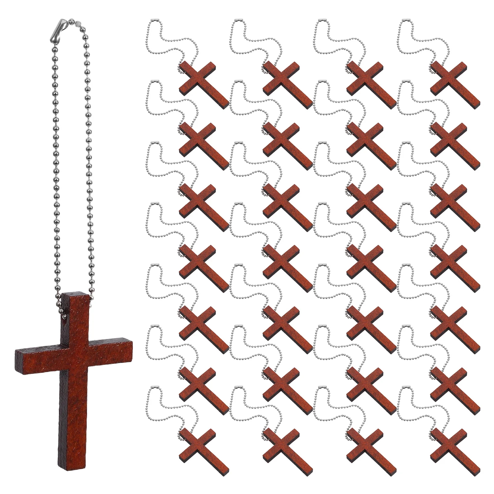 

50 set Wood Cross Pendants American Design Christmas Religious Party Favors Lightweight Home Decorations