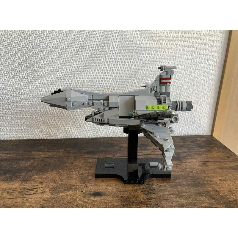 Moc bloco de construção espaço guerras série cinza nave espacial criativo tijolo modelo educação brinquedo aniversário adultos presentes MOC-236316 364 pçs
