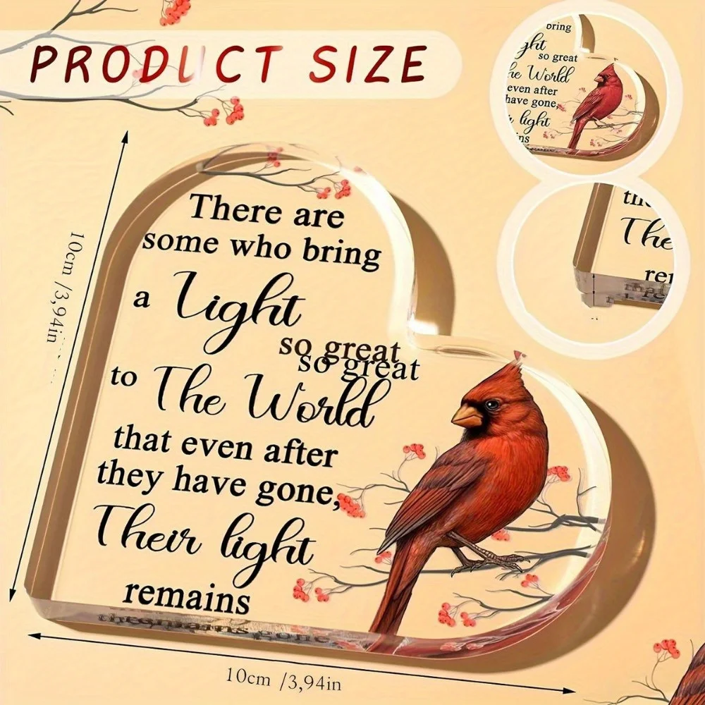 Cardinal Compassion Gift - Memorial Centerpiece for Loss of Loved One