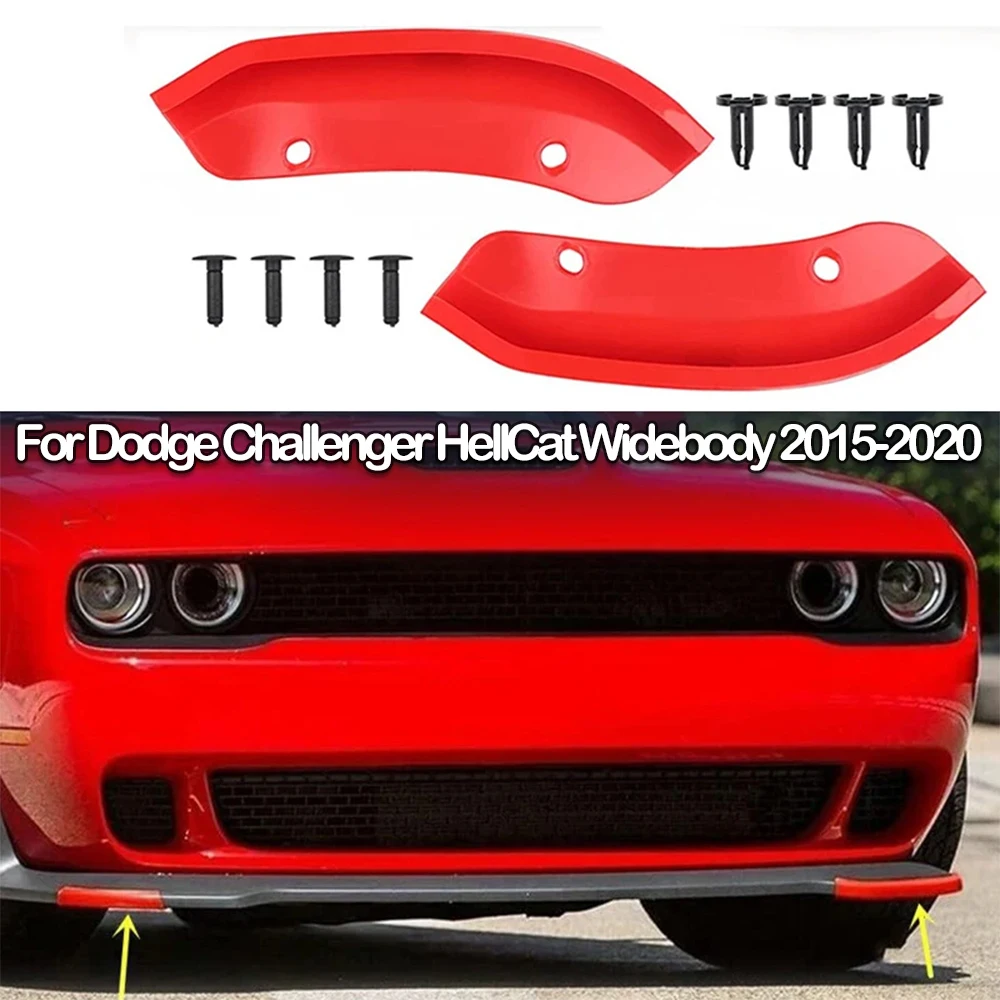 

2X Car Front Splitter Bumper Lip Protector Strip Lower Bumper Spoiler Protector For Dodge Challenger HellCat Widebody 2015-2020