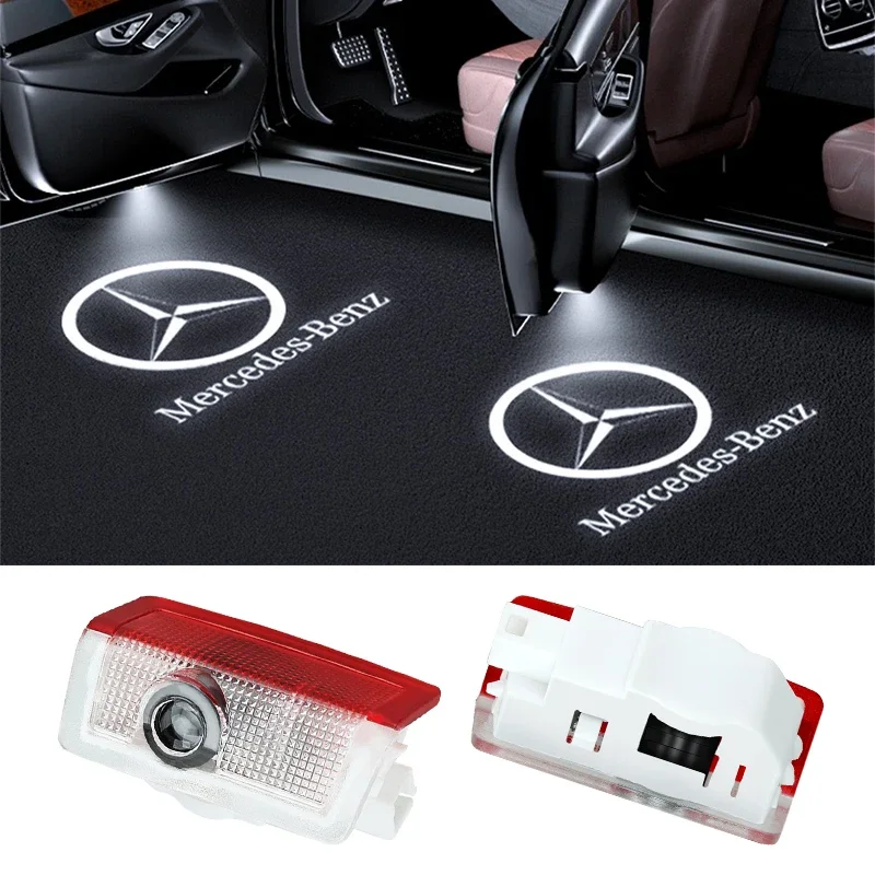 2PCS LED Car Door HD Laser Projector Lights Door Welcome Lamp For Mercedes Benz A C E GLC GLA GLE W205 W212 W213 X253 X156 W166