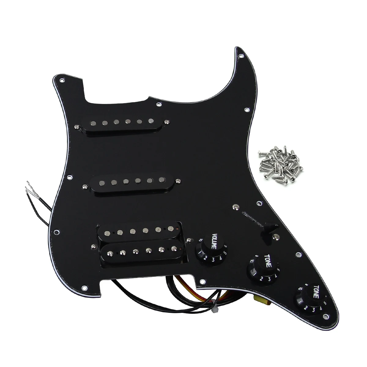 FLEOR Alnico 5 Loaded Prewired Pickguard Staggered Pickups SSH ST Electric Guitar Parts