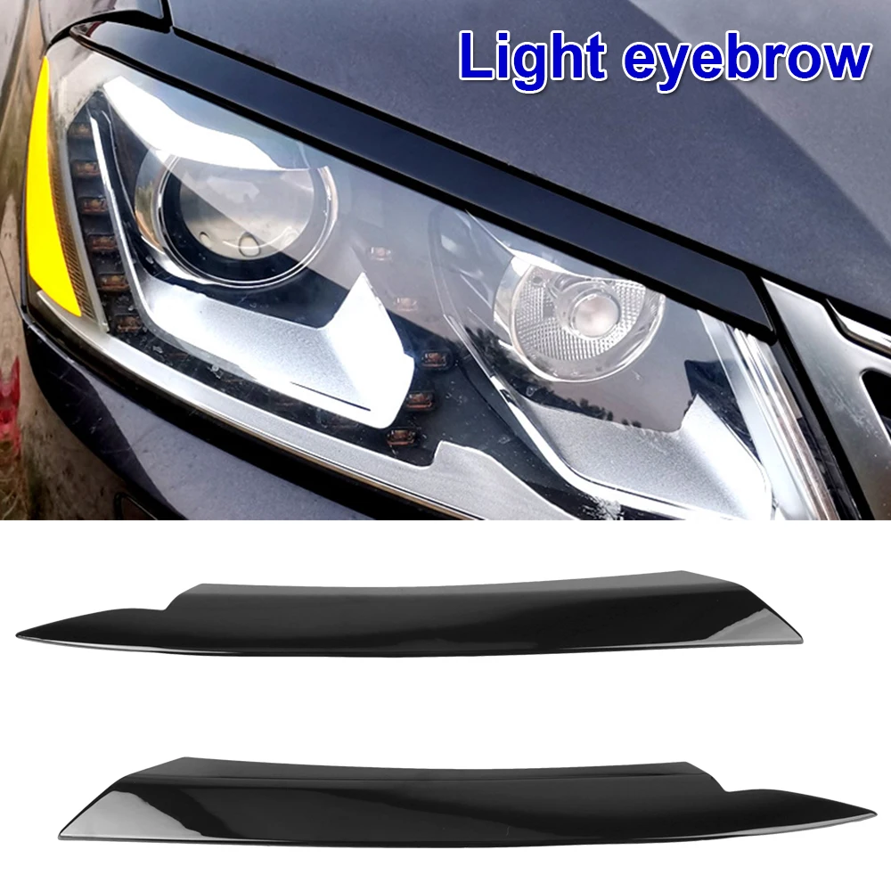 Car styling 2pcs Car Headlight Cover Stickers Cover Headlights Eyebrow Eyelid Cover Trim For Volkswagen for Passat B7 2010 -2014