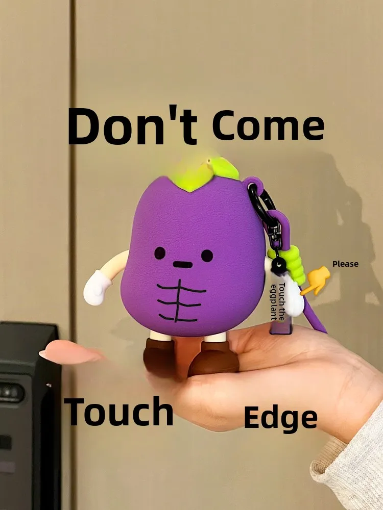 

Портативный милый мультяшный брелок с баклажанами, сумка для хранения наушников, креативный силиконовый кошелек ex Youth Faion Accory