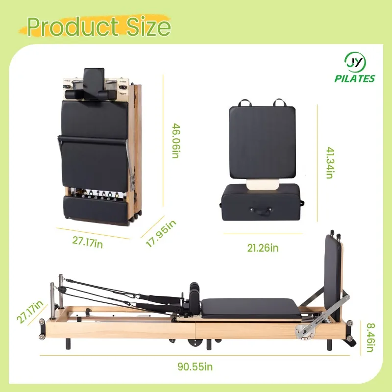 YTYIN Custom High Quality Pilates Reformer Bed Yoga Studio Luxury Pilates Reformer Foldable view 3